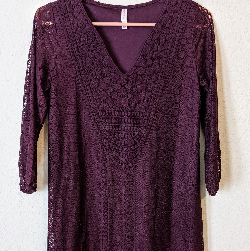 Maroon lace dress